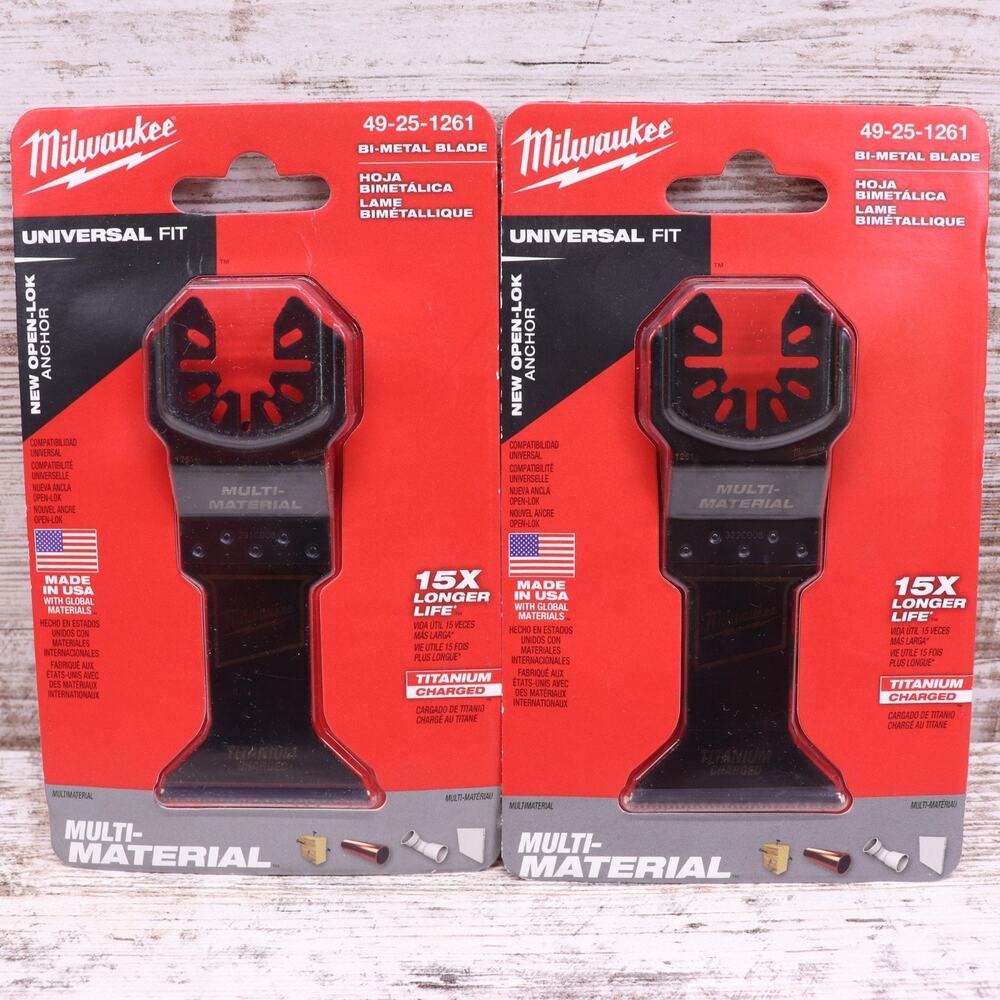 2x Milwaukee 49-25-1261 OPEN-LOK 1-3/4 Titanium Enhanced Bi-Metal Metal Blade